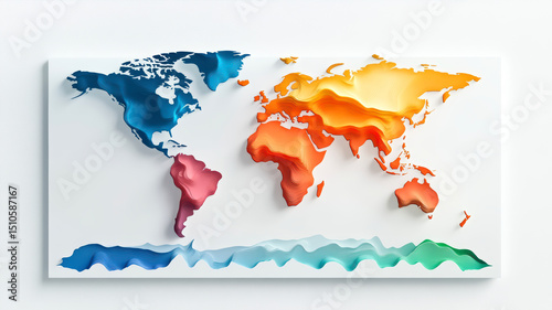 Vibrant flat map of geography