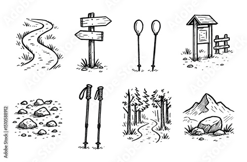 Hiking Icons Sketch