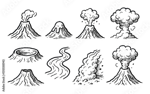 Volcano Icon Sketches