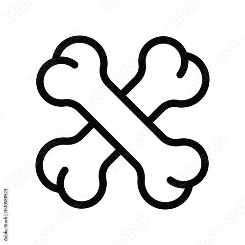 6 bones line icon illustration vector graphic.eps