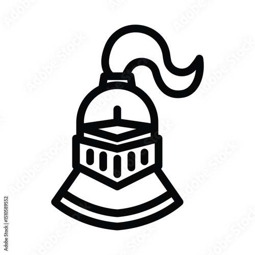 8 knight head line icon illustration vector graphic.eps