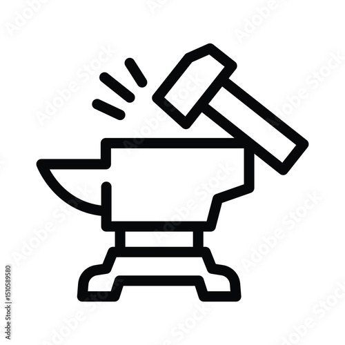11 anvil line icon illustration vector graphic.eps
