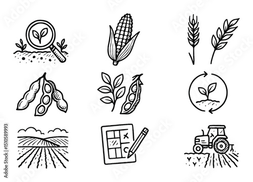 Agriculture Icons Sketch