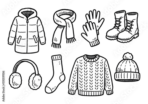 Winter Clothing Icons