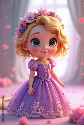 little girl in princess dress