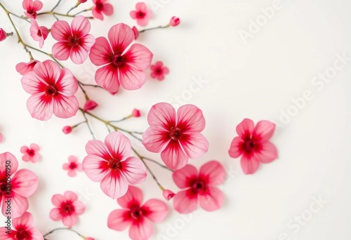 Wallpaper Mural Delicate pink & red ditsy floral pattern on white background; elegant retro style, ideal for fashion prints, elegant, textile Torontodigital.ca