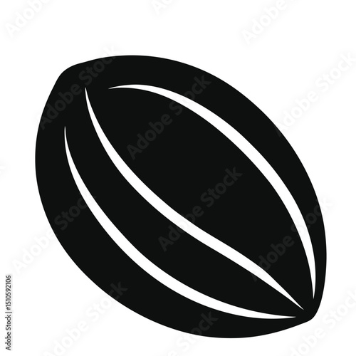 almond nut silhouette icon isolated on white background