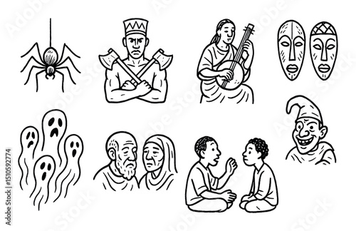 African Folklore Icons