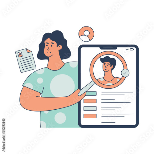 Job search recruitment hiring hr management candidate selection employment opportunity process concept vector art illustrations