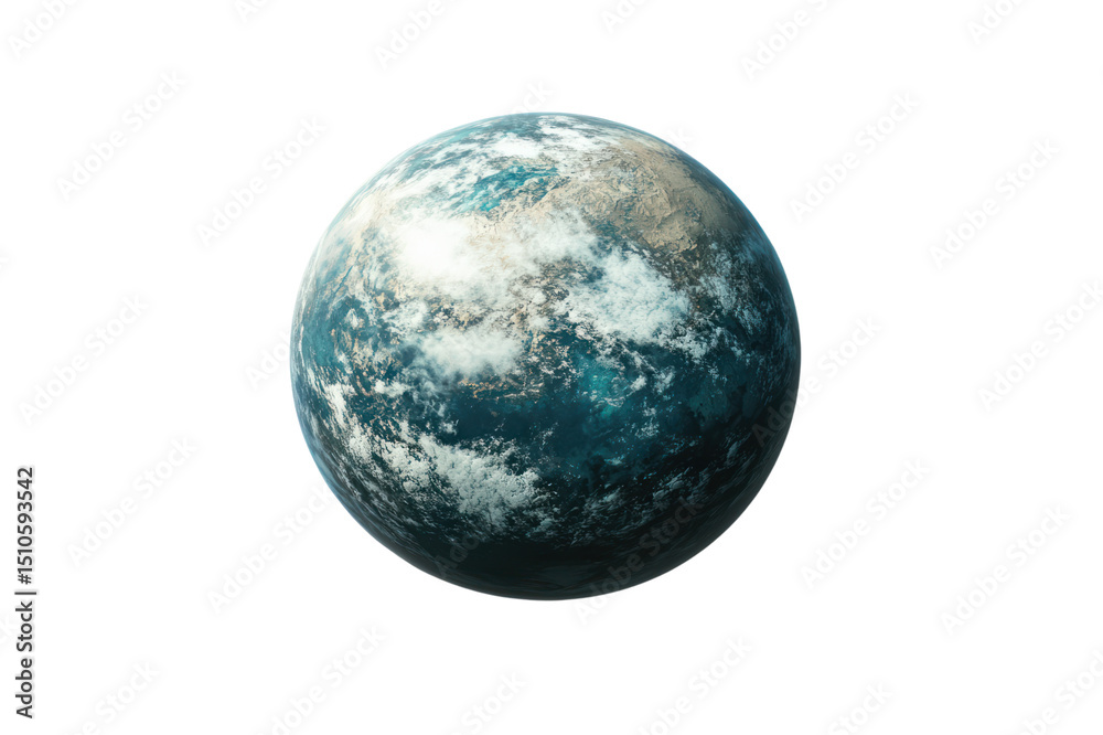 Fototapeta premium Earth viewed from space showing continents cloud cover and atmosphere in a realistic digital rende perfect for environmental or global themes