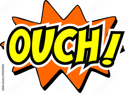 Cartoon comic sign burst clouds. Speech bubble, Ouch sign expression and pop art text frames. Comics mem expressions speech, superhero book Bang label. Isolated vector symbols set