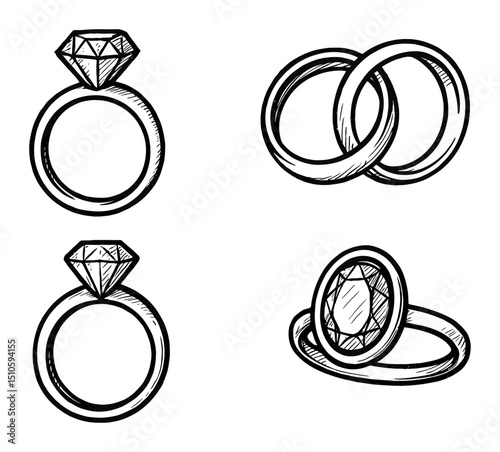Hand-Drawn Wedding Icons