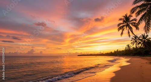 Golden Hour Serenity on a Tropical Beach
