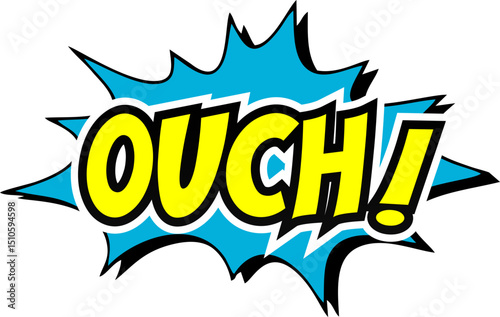 Cartoon comic sign burst clouds. Speech bubble, Ouch sign expression and pop art text frames. Comics mem expressions speech, superhero book Bang label. Isolated vector symbols set