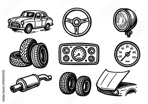 Vintage Car Icons