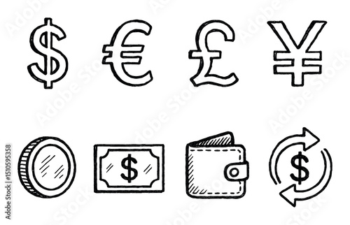 Hand-Drawn Currency Icons