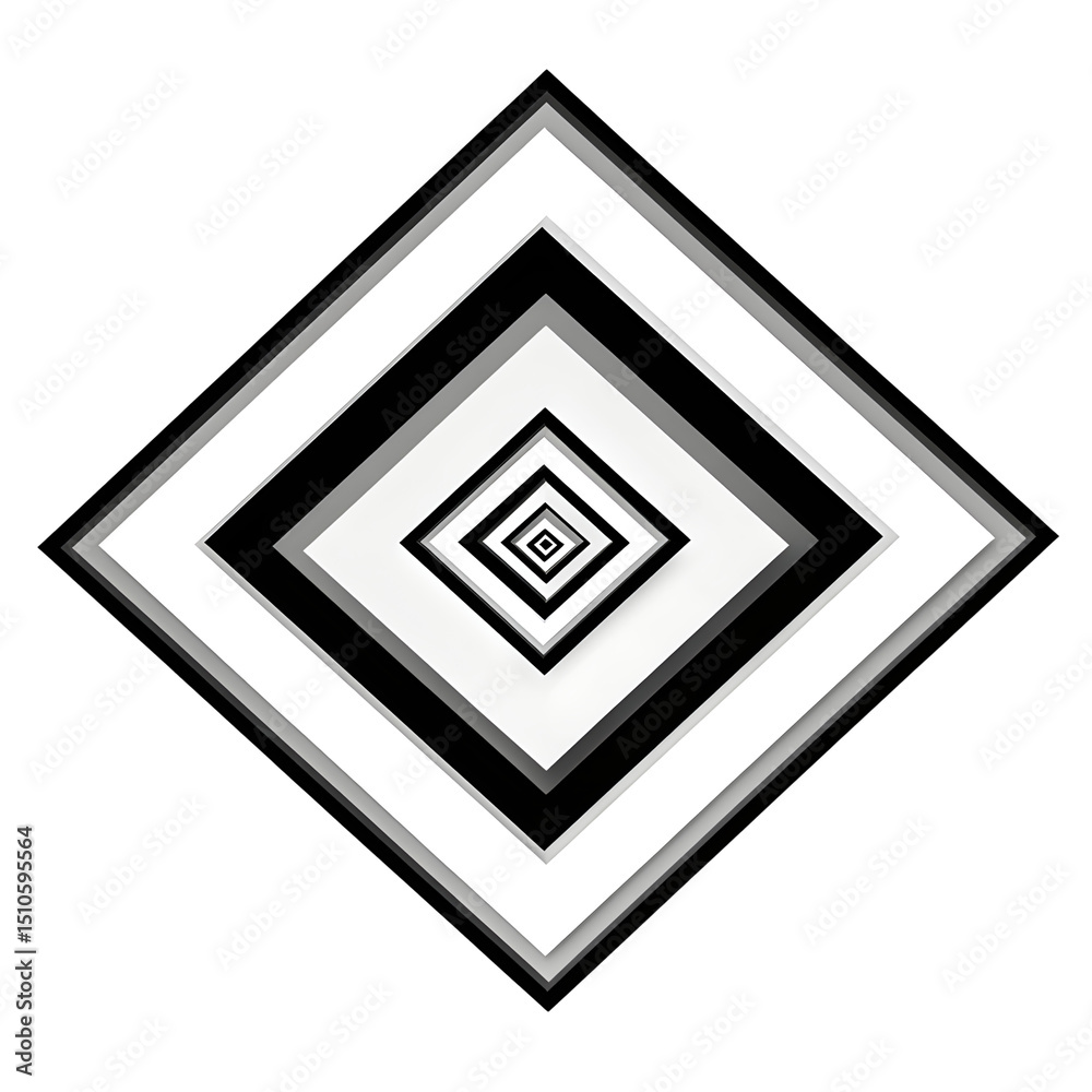 Nested diamond design, geometric abstract art, high-res image Nested diamond design, geometric abstract art, high-res image