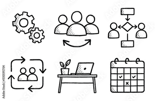 Hand-Drawn Office Icons