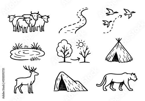 Animal Migration Icons