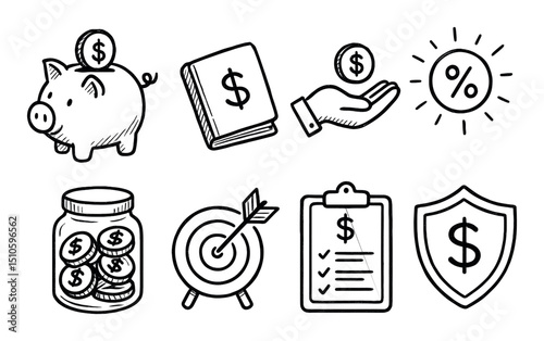 Financial Icons Sketch