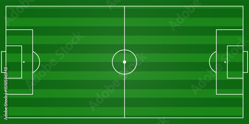 Football soccer field set. Scheme of the european football field. Vector illustration.