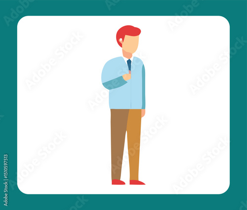 business man with blank sign icons