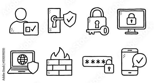 Cybersecurity Icon Sketches
