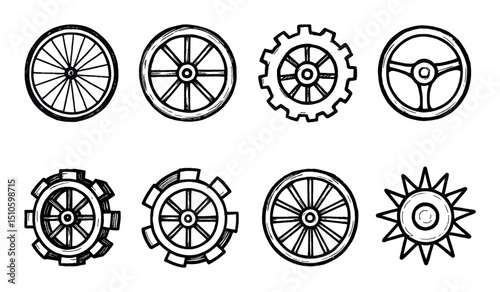 Hand-Drawn Wheel Icons