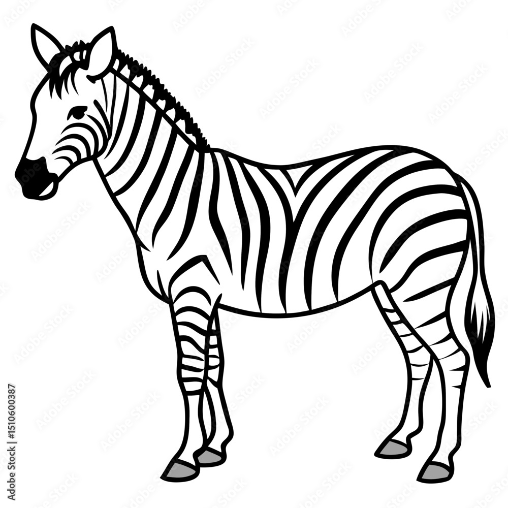 Obraz premium Zebra line art vector