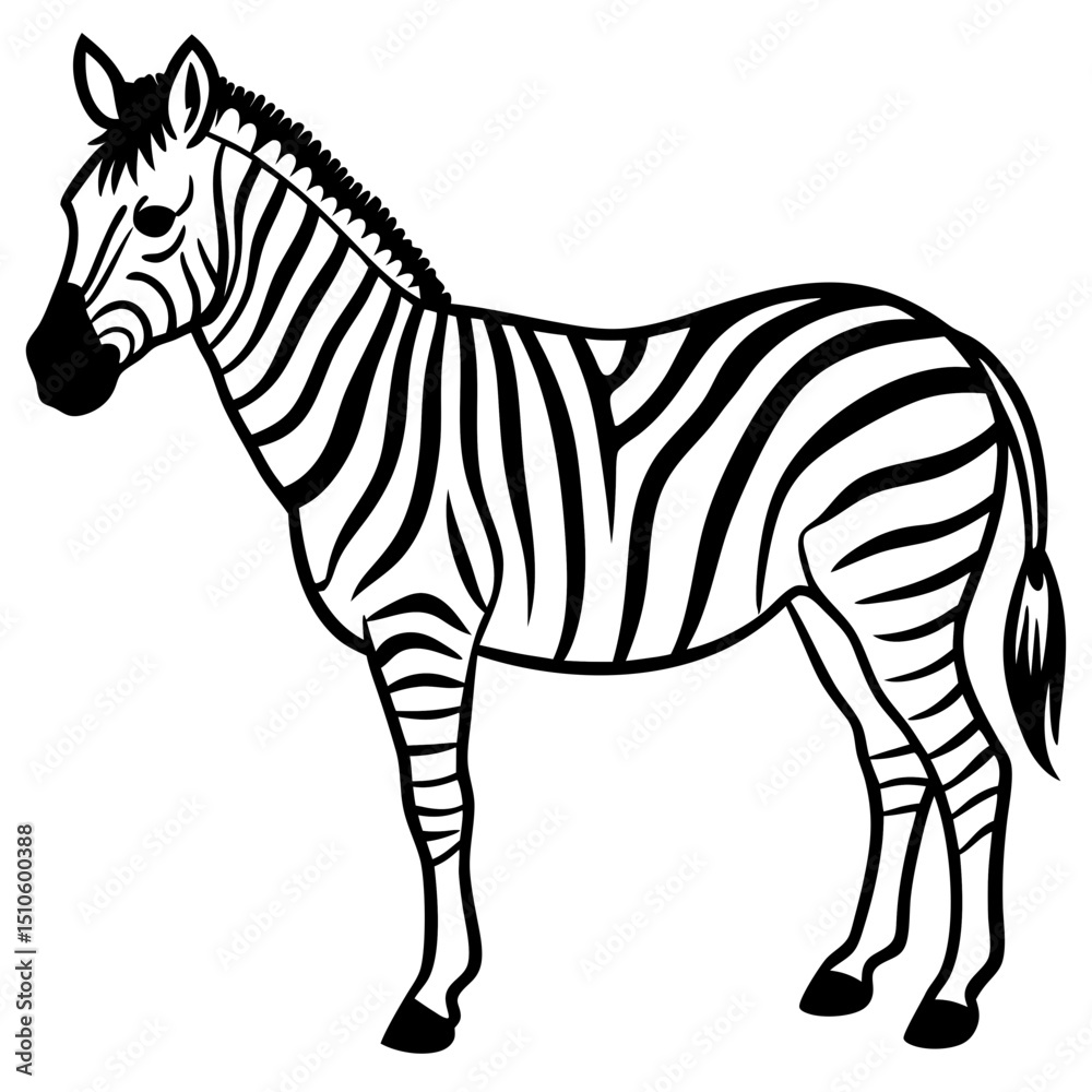 Fototapeta premium Zebra line art vector