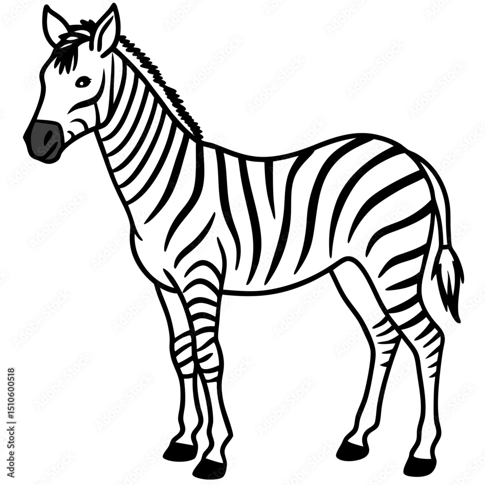 Fototapeta premium Zebra line art vector