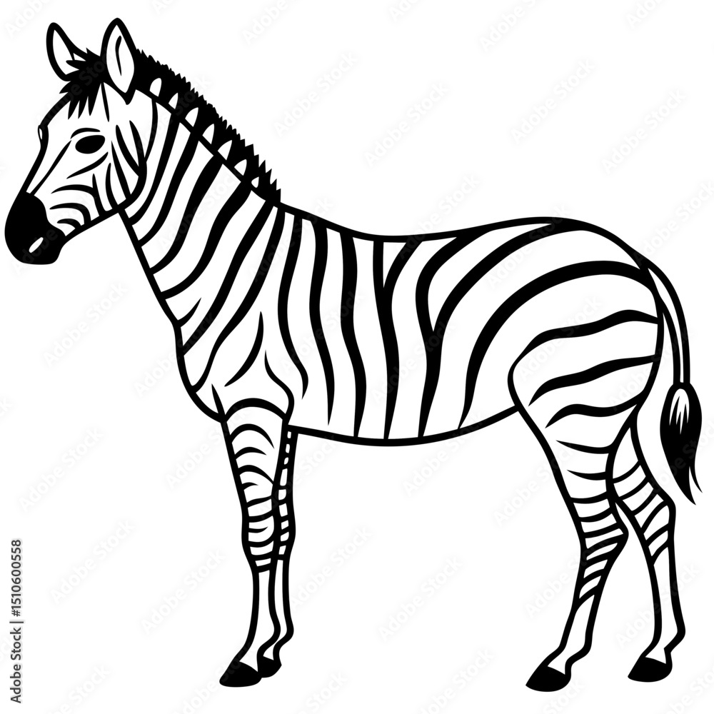 Fototapeta premium Zebra line art vector