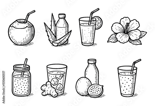 Tropical Beverage Icons
