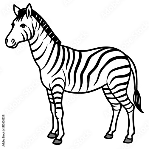 Zebra  line art vector