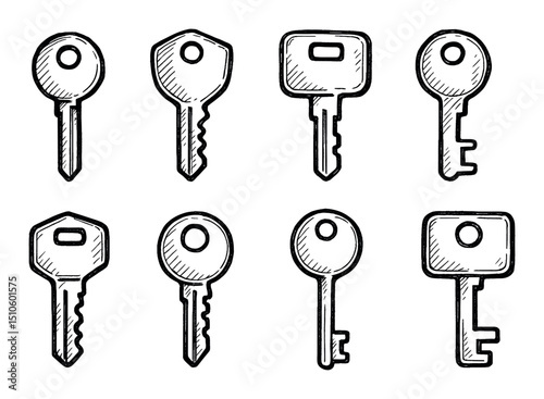 Hand-Drawn Key Icons