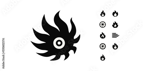 Fast speed rotating fire wheel logo design for a brand identity