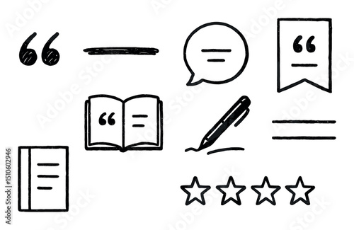 Hand-Drawn Quote Icons