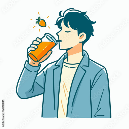 illustration of someone drinking juice 