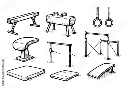 Gymnastics Equipment Icons
