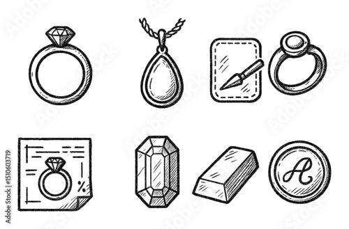 Hand-Drawn Jewelry Icons