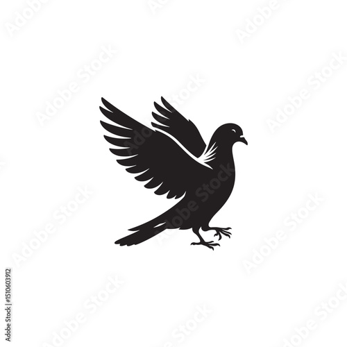 **"Elegant Nicobar Pigeon Vector Silhouette: Exotic Bird Design Featuring Long Hackles, Compact Body, and Grounded Stance in Clean, Minimalist Style for Crafts and Digital Art Projects"**
