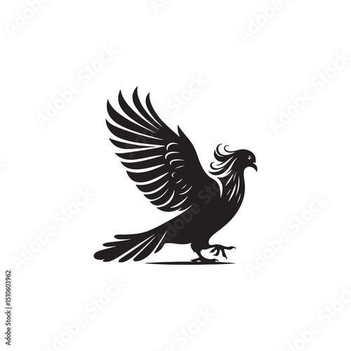 **"Elegant Nicobar Pigeon Vector Silhouette: Exotic Bird Design Featuring Long Hackles, Compact Body, and Grounded Stance in Clean, Minimalist Style for Crafts and Digital Art Projects"**
