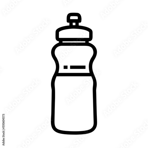 Reusable Sports Water Bottle Line Icon Isolated on White Background