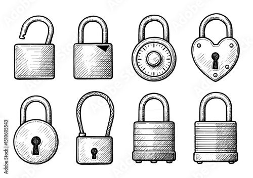 Hand-Drawn Padlock Icons