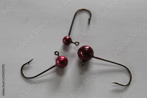 Powder coated lead jig heads for fishing photo