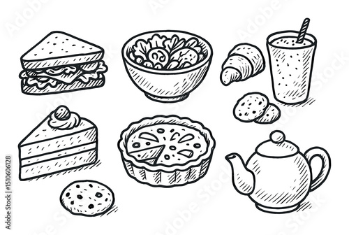 Hand-Drawn Snack Icons