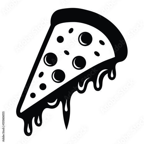 pizza slice icon silhouette vector illustration