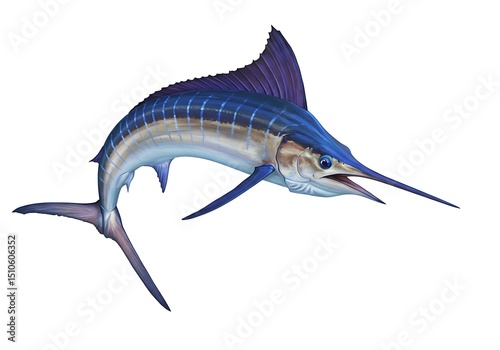Blue marlin isolated on white background