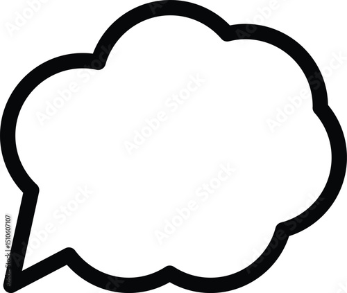 Cloud-Style Speech Bubble Icon for Dialogue or Chat