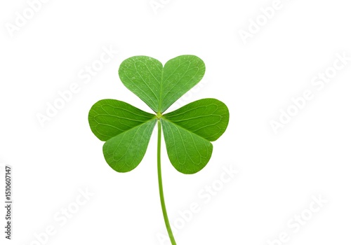 Green clover leaf isolated on white background for st patrick's day